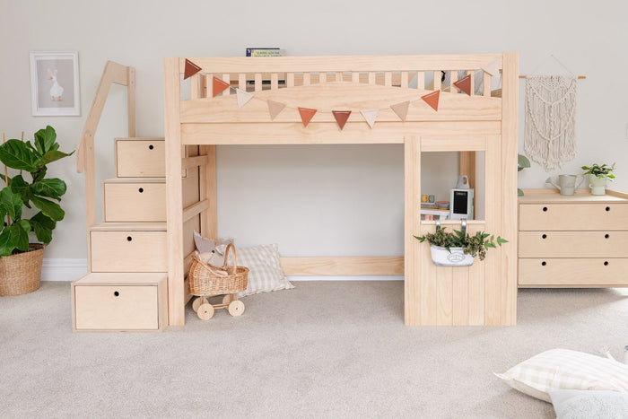 Tree House LOW Loft Bed PINE