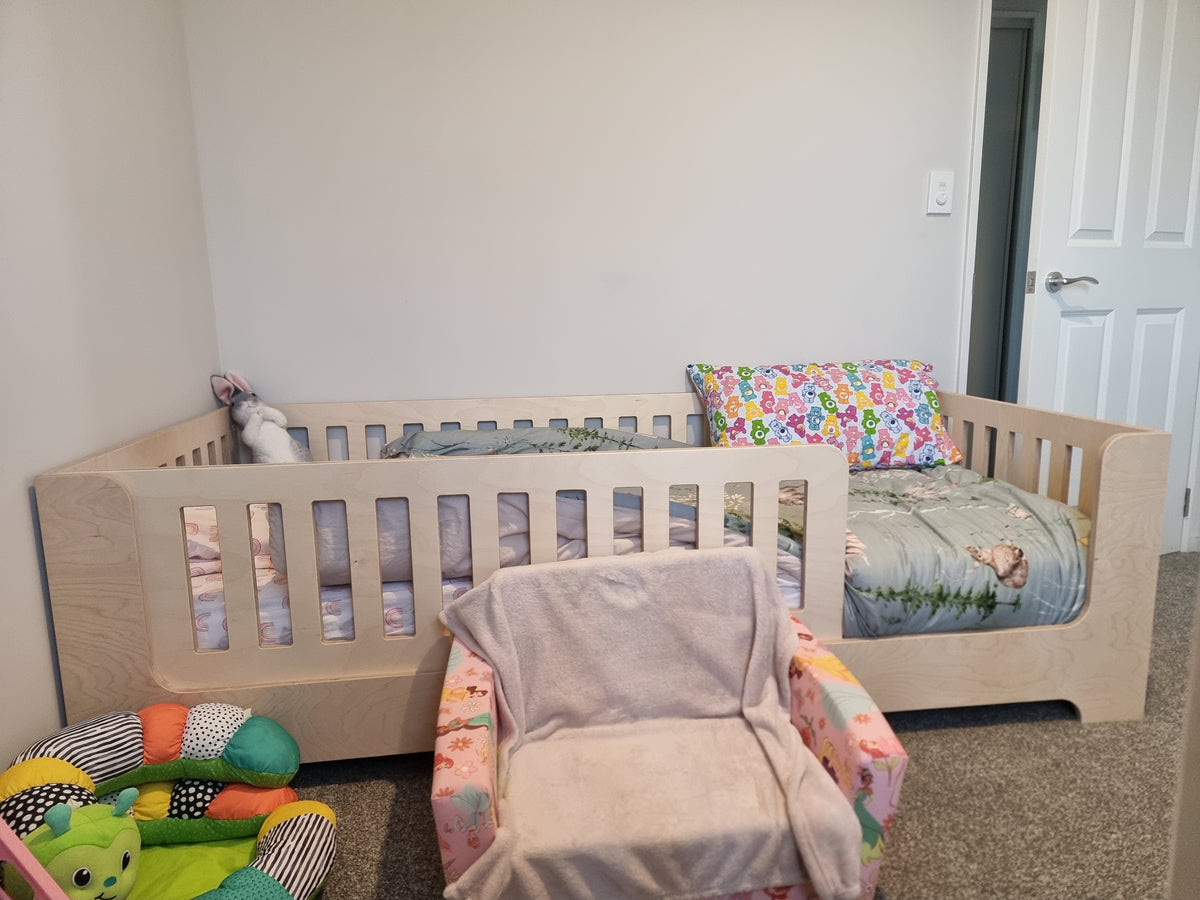 Magic of Wood floor bed in a real customer bedroom
