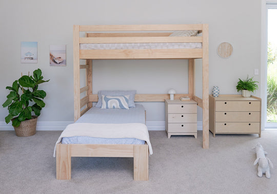 Classic L-shaped Bunk Bed PINE