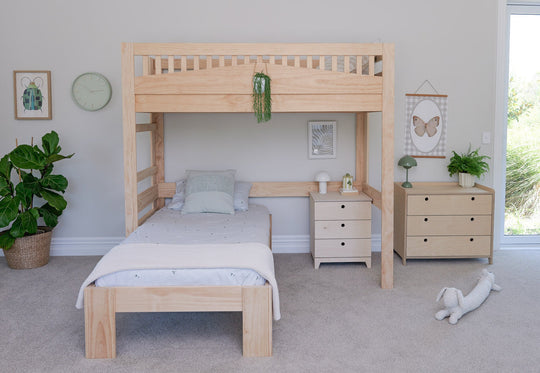 Cozy L-shaped Bunk Bed PINE