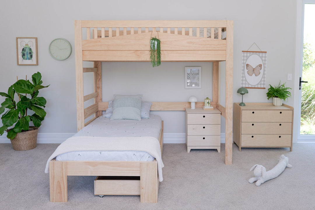 Cozy L-shaped Bunk Bed PINE