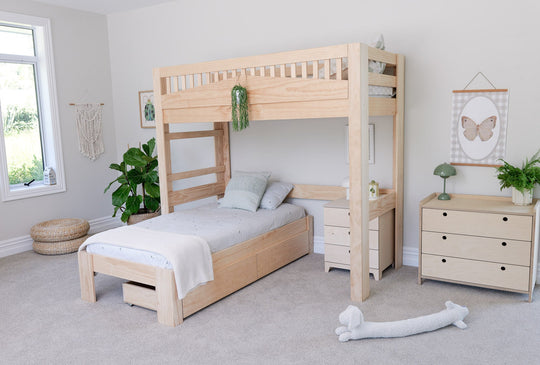 Cozy L-shaped Bunk Bed PINE