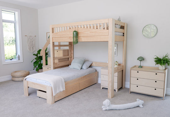 Cozy L-shaped Bunk Bed PINE