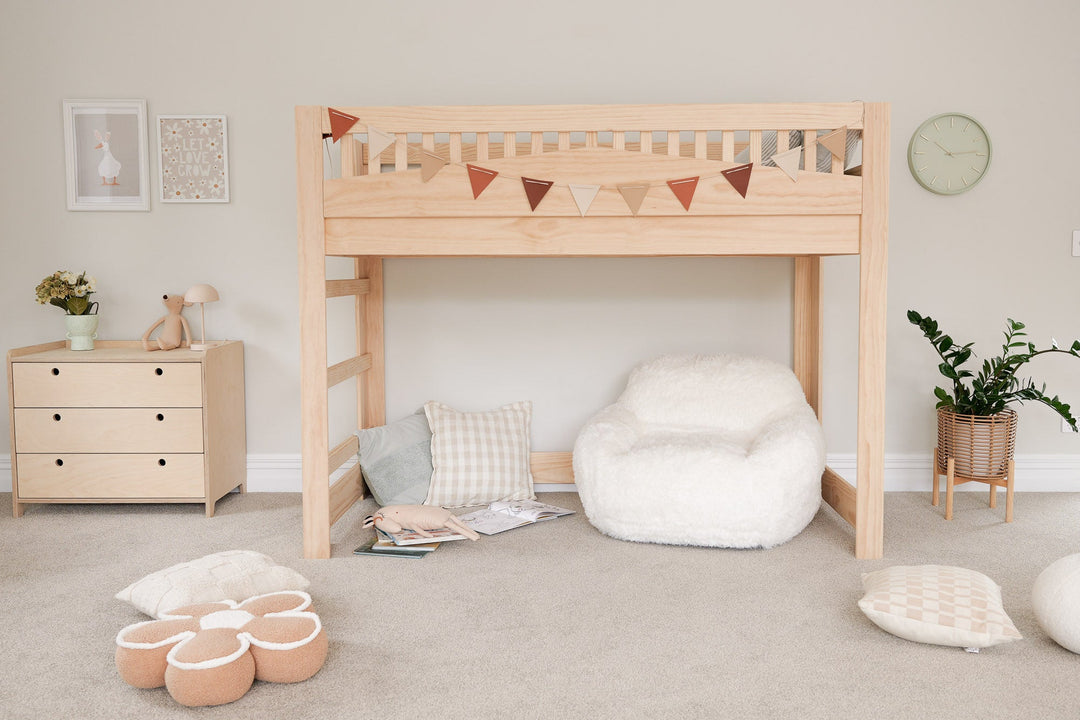 Cozy LOW Loft Bed PINE