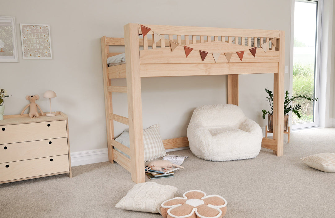 Cozy LOW Loft Bed PINE