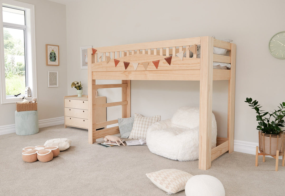Cozy LOW Loft Bed PINE