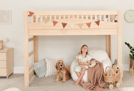 Cozy LOW Loft Bed PINE