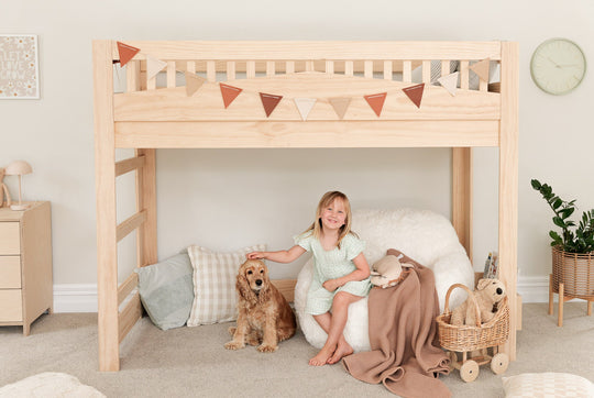 Cozy LOW Loft Bed PINE