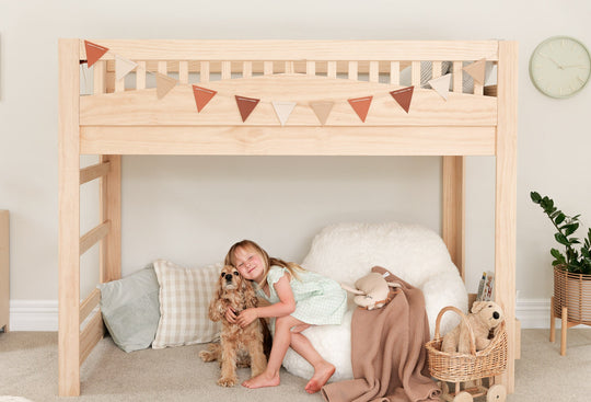 Cozy LOW Loft Bed PINE