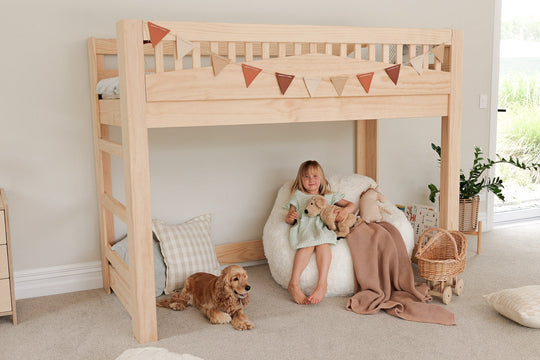 Cozy LOW Loft Bed PINE