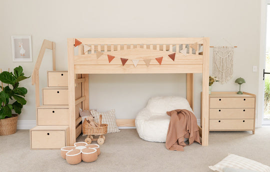 Cozy LOW Loft Bed PINE