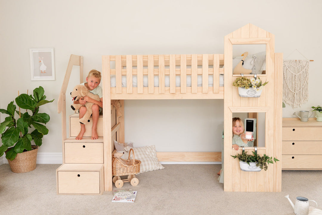 Country House LOW Loft Bed PINE