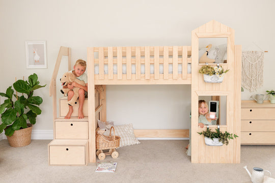 Country House LOW Loft Bed PINE