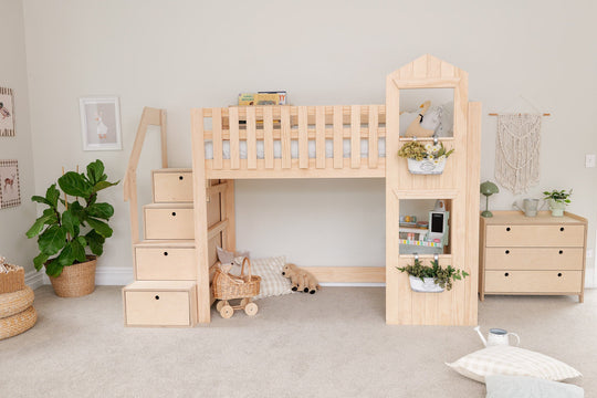 Country House LOW Loft Bed PINE