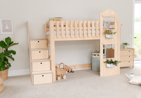 Country House LOW Loft Bed PINE