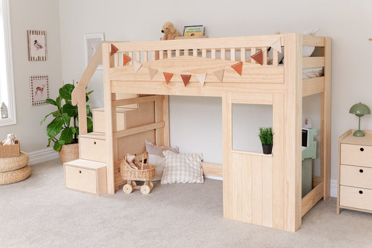 Tree House LOW Loft Bed PINE