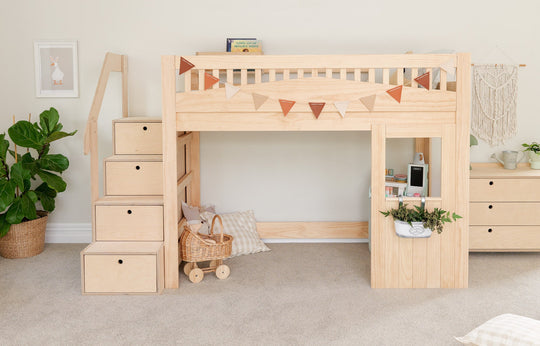 Tree House LOW Loft Bed PINE