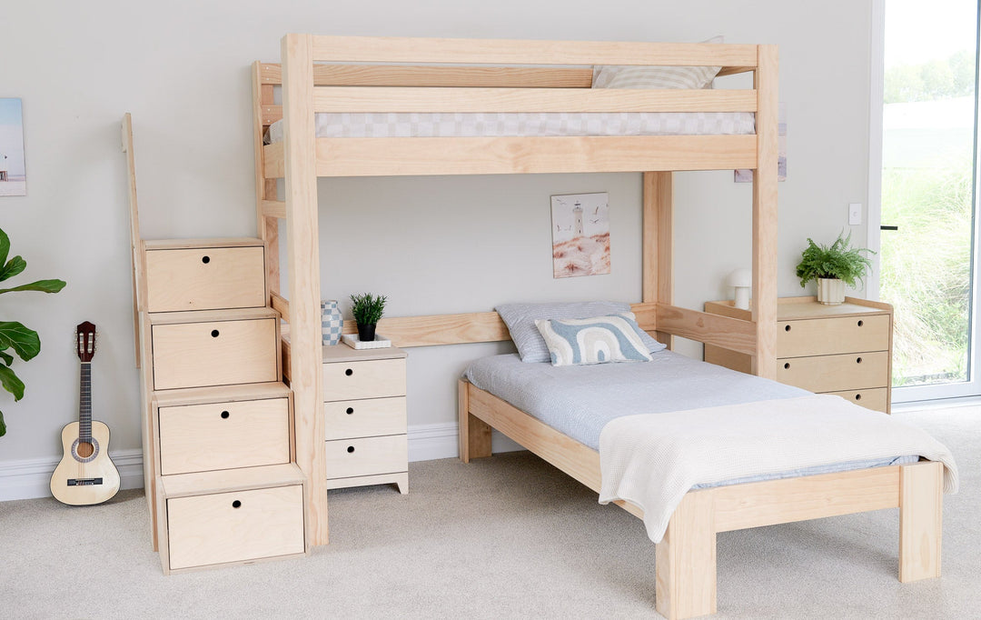 Classic L-shaped Bunk Bed PINE