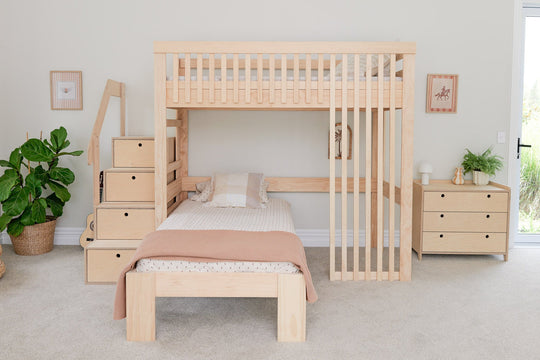 Scandinavia L-shaped Bunk Bed PINE