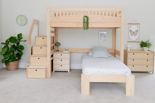 Cozy L-shaped Bunk Bed PINE
