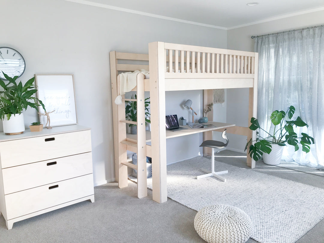 Scandi Loft bed with desk