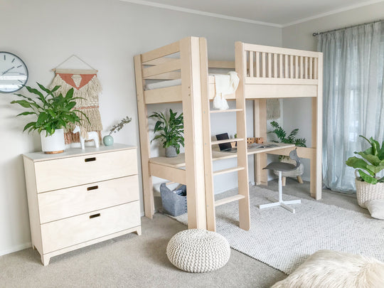 Scandi Loft bed with desk