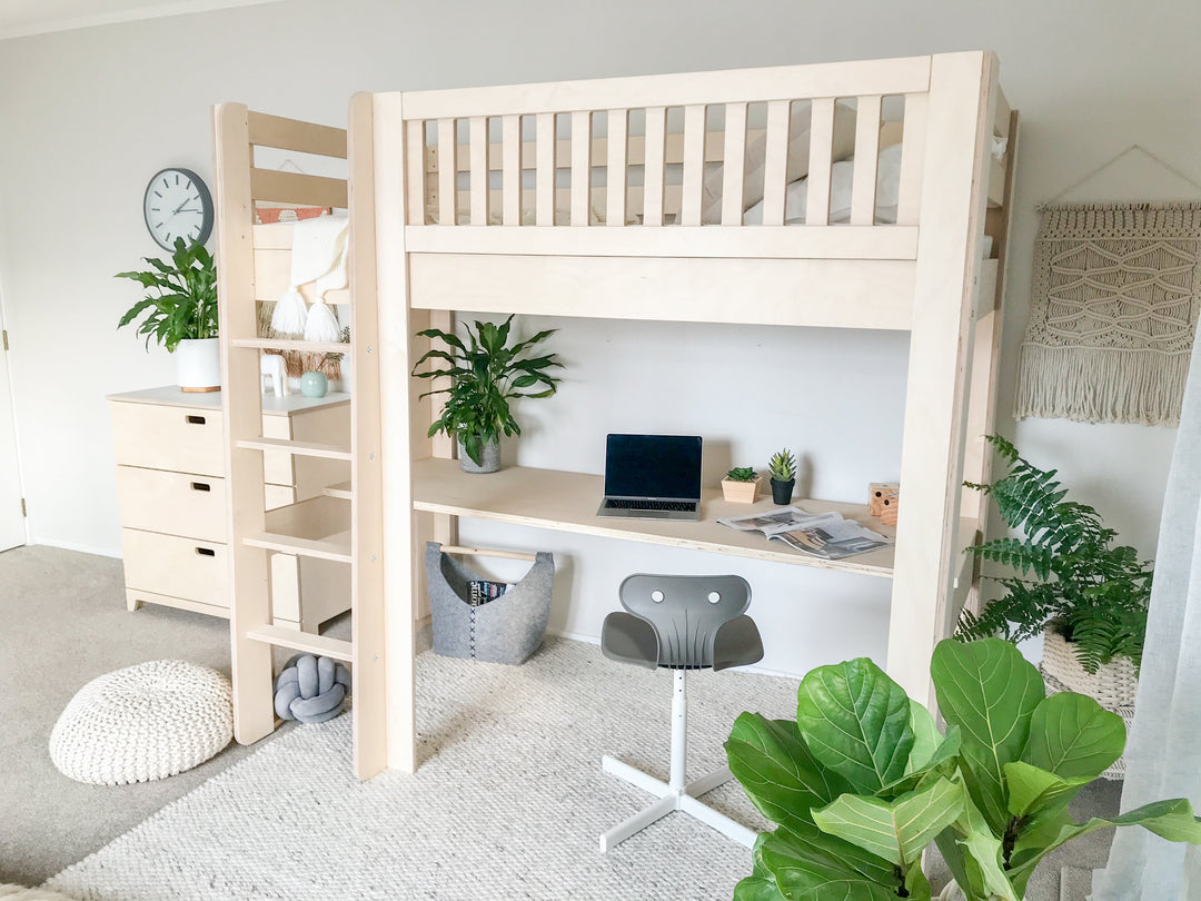 Scandi Loft bed with desk