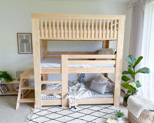 Scandi Triple vertical bunk bed PINE