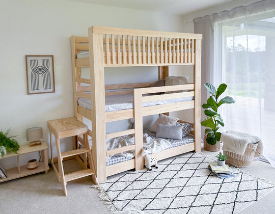 Scandi Triple vertical bunk bed PINE