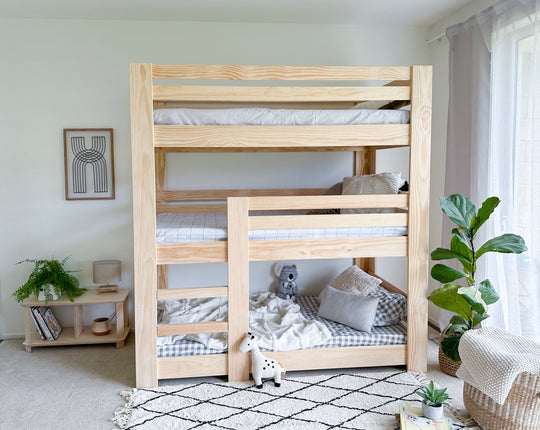 Classic Triple vertical bunk bed PINE