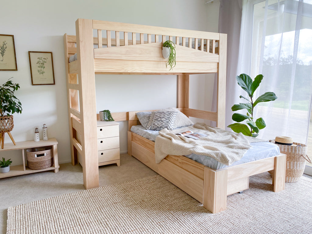 Cozy L-shaped bunk bed PINE - Main Image