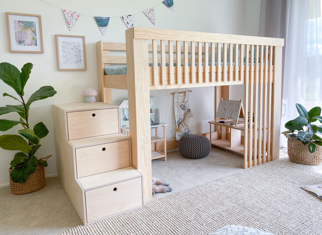 Scandinavia LOW loft bed PINE