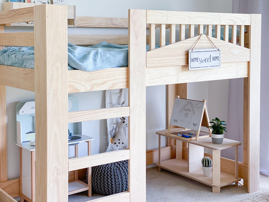 Cozy LOW loft bed PINE